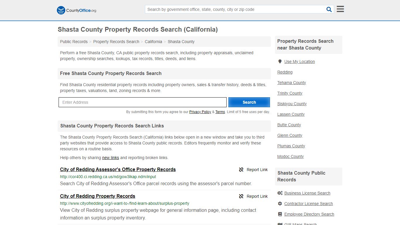 Shasta County Property Records Search (California) - County Office