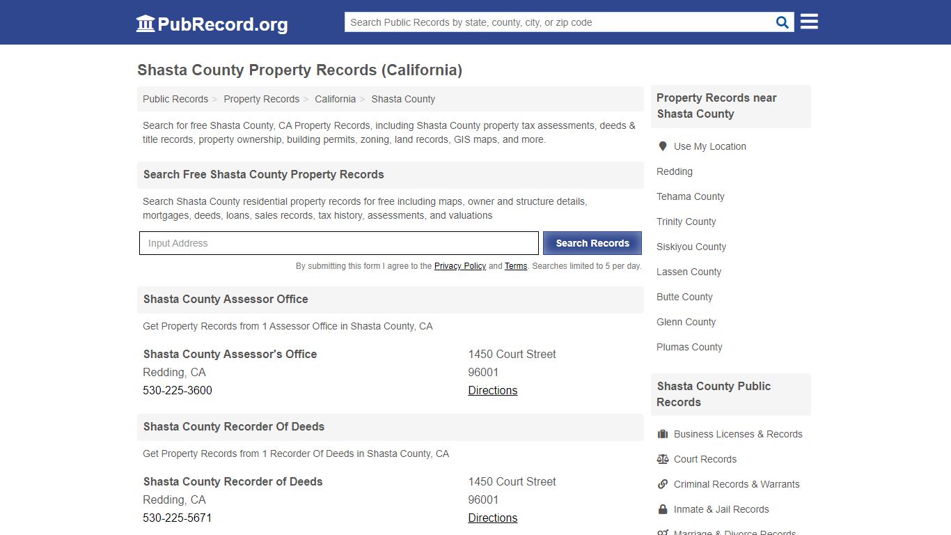 Shasta County Property Records (California) - Public Record