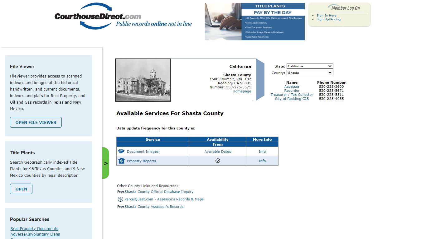 Search Shasta County Public Property Records Online - CourthouseDirect.com